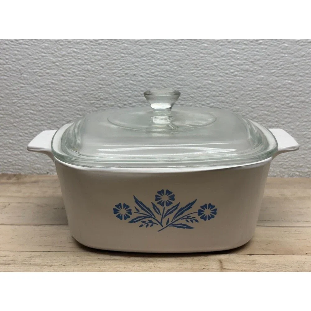Vtg Corning Ware Blue Cornflower Casserole Dish A-1 1/2- B 1 1/2 Quart With Lid